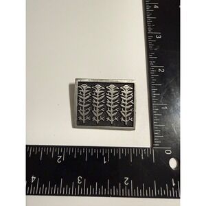 Alice Seely 2000 Pewter Botanical Tree Brooch Pin Silver Tone Rectangular Art